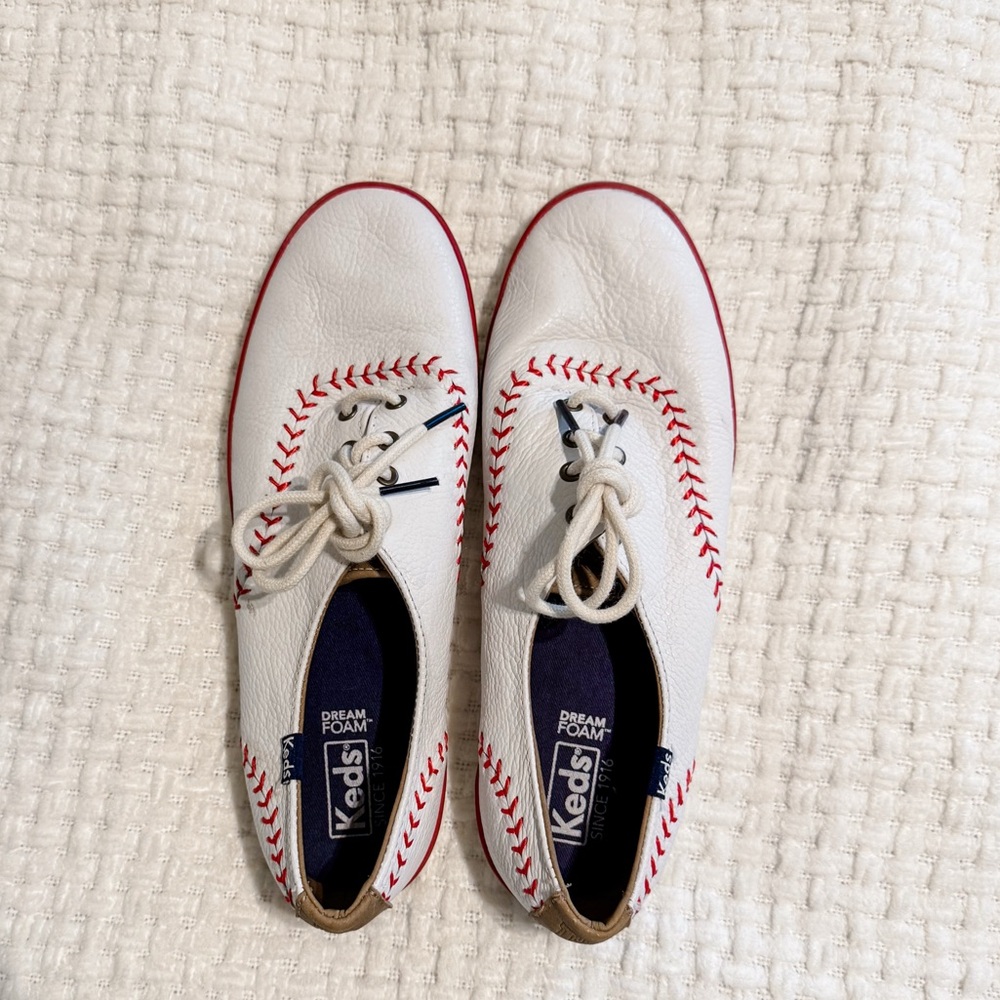 Keds Baseball Stitch Leather Sneakers
